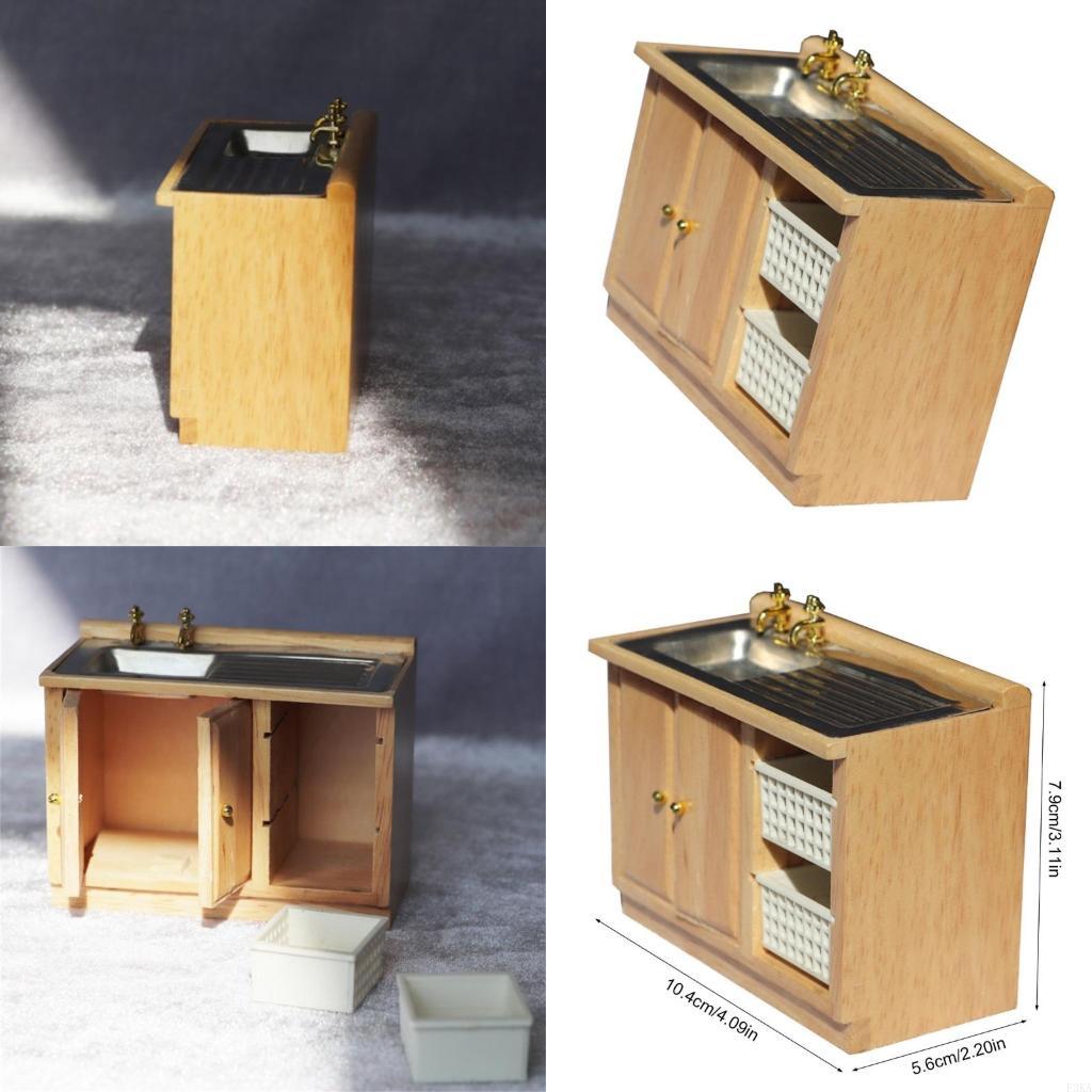 Vintage And Collectible Toys - Gabinete fregadero en miniatura realista a