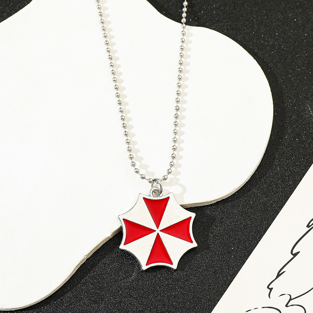 Vintage Item - Collar con Colgante de Paraguas Rojo