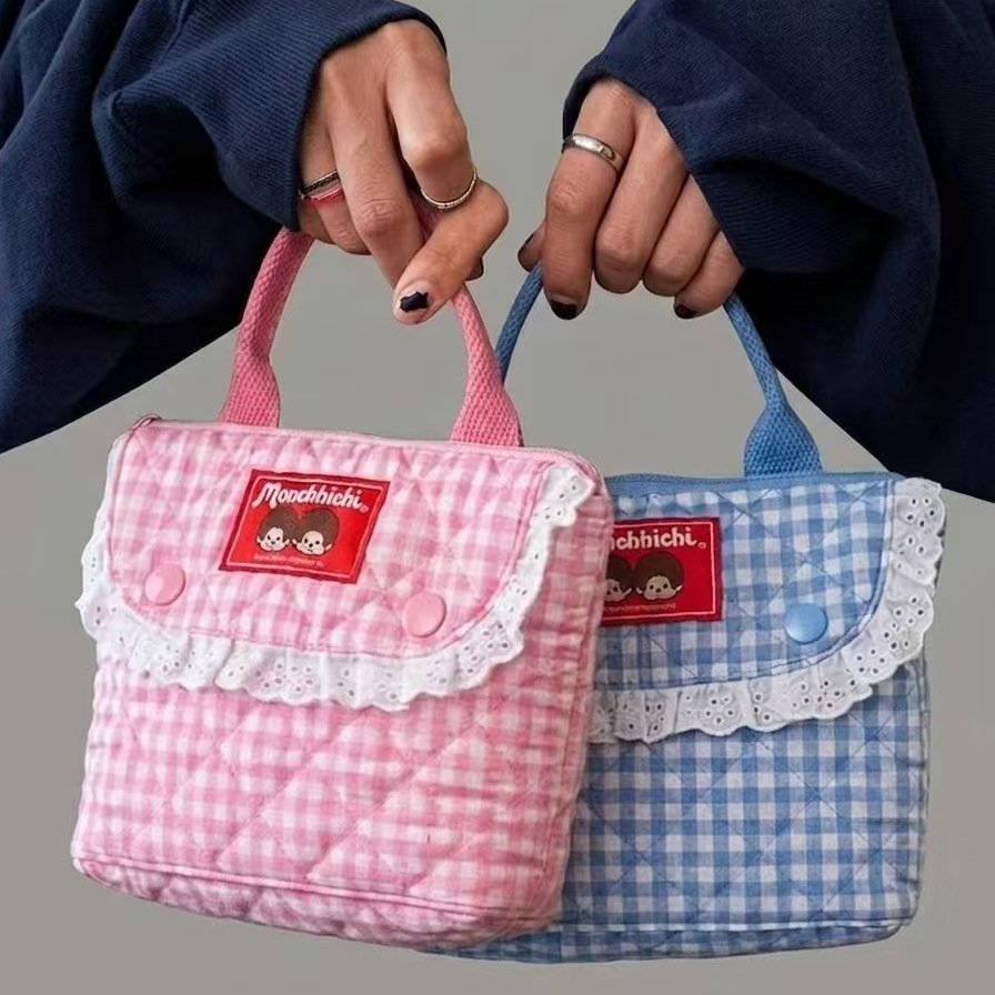 Vintage Item - Bolsa de Maquillaje Vintage a Cuadros