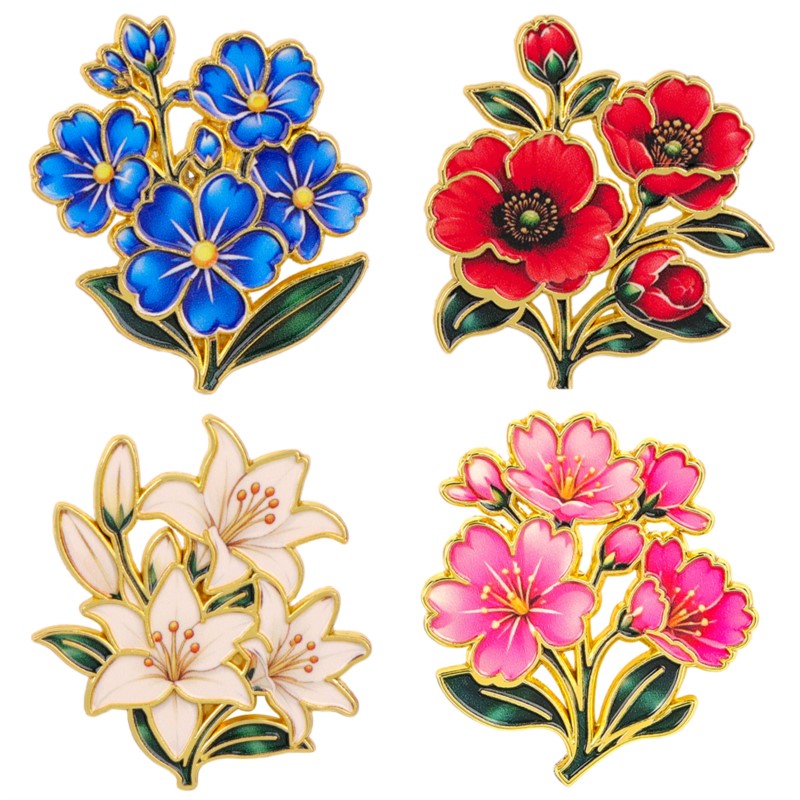 Bonito Broche de Esmalte Flora - Vintage Item reseña y precio